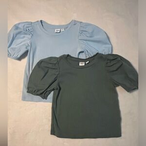 Girls Gap 100% Cotton Puffy Sleeve Tee Size S